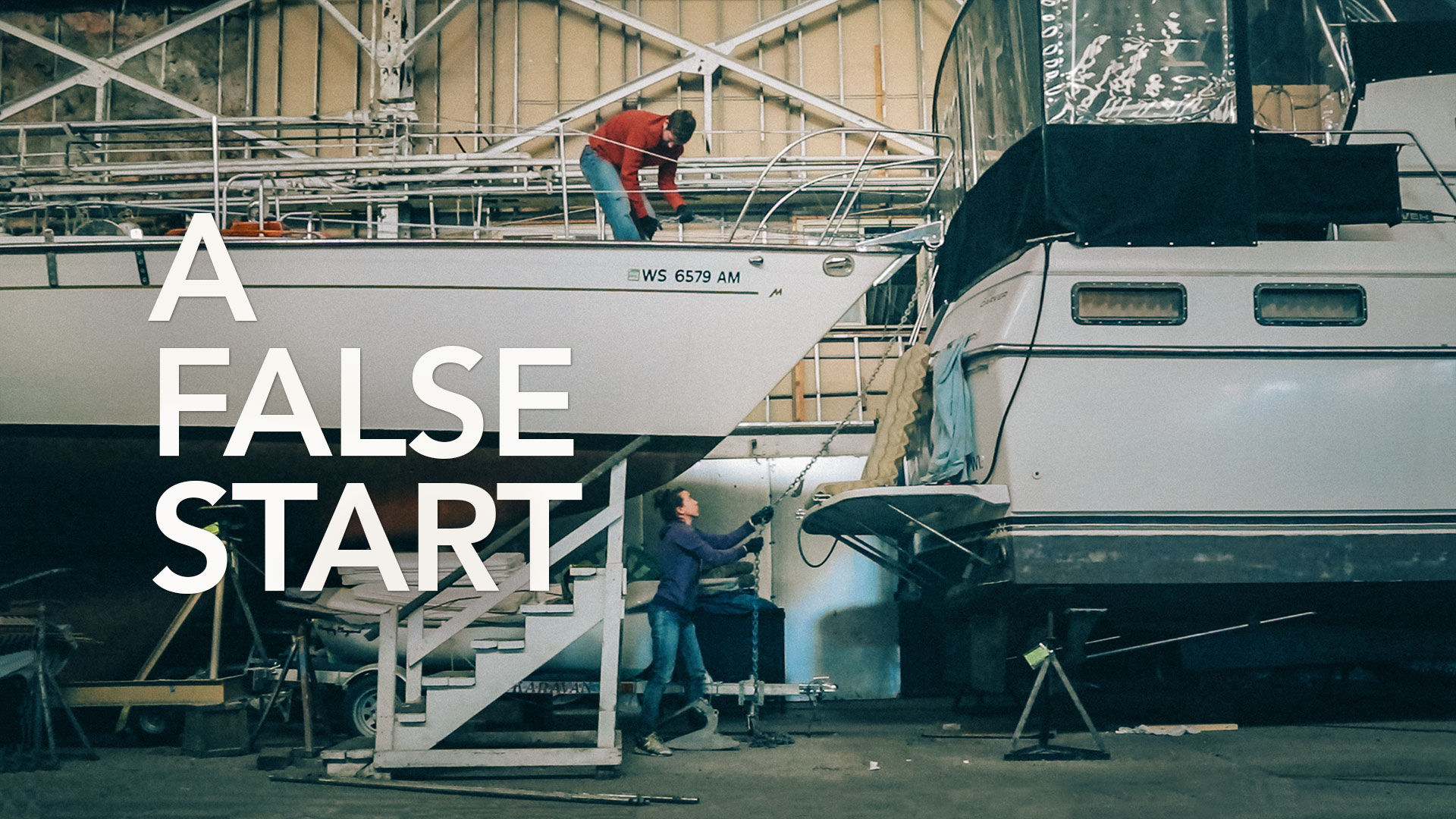 Working on a sailboat in a boatyard | Sailing Soulianis